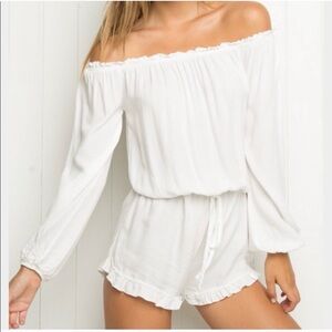 🫶🏻🌸 🐚 John Galt Blush Pink Gabriella Off-Shoulder Romper🌸🩷🌸